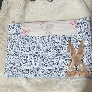 Shabby chic art of 4 Easter bunny placemats